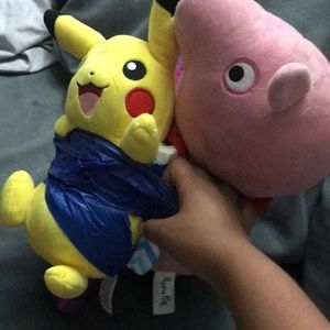 Pikachu and have a picture with bubbles and tissue